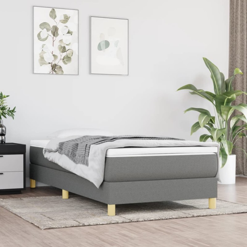 vidaXL Estructura de cama box spring tela gris oscuro 90x190 cm vidaXL Estructura de cama box spring tela gris oscuro 90x190 cm