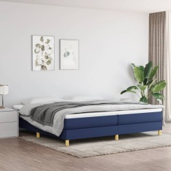 vidaXL Estructura de cama box spring tela azul 200x200 cm
