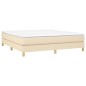 vidaXL Estructura de cama box spring tela color crema 160x200 cm vidaXL Estructura de cama box spring tela color crema 160x200 cm
