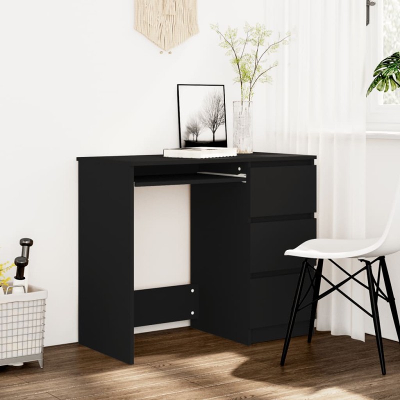 vidaXL Escritorio de madera contrachapada negro 90x45x76 cm vidaXL Escritorio de madera contrachapada negro 90x45x76 cm