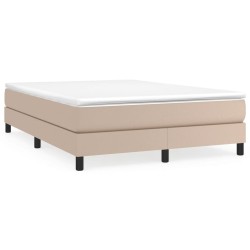 vidaXL Estructura cama box spring cuero sintético capuchino 140x190 cm
