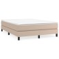 vidaXL Estructura cama box spring cuero sintético capuchino 140x190 cm