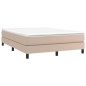 vidaXL Estructura cama box spring cuero sintético capuchino 140x190 cm