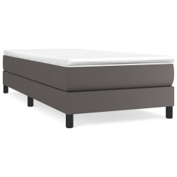 vidaXL Estructura de cama box spring cuero sintético gris 100x200 cm