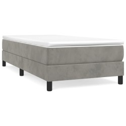 vidaXL Estructura de cama box spring terciopelo gris claro 80x200 cm