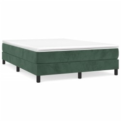 vidaXL Estructura de cama box spring terciopelo verde oscuro 140x190cm