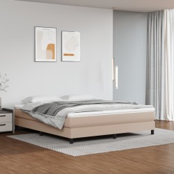 vidaXL Estructura de cama box spring cuero sintético negro 180x200 cm