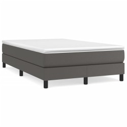 vidaXL Estructura de cama box spring cuero sintético gris 120x200 cm