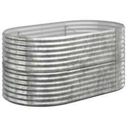 vidaXL Jardinera arriate acero recubrimiento polvo plata 152x80x68 cm