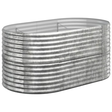 vidaXL Jardinera arriate acero recubrimiento polvo plata 152x80x68 cm