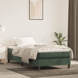 vidaXL Estructura de cama box spring terciopelo verde oscuro 100x200cm