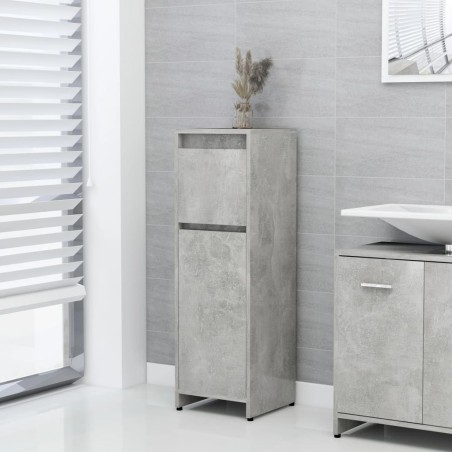 vidaXL Armario de baño contrachapada gris hormigón 30x30x95 cm
