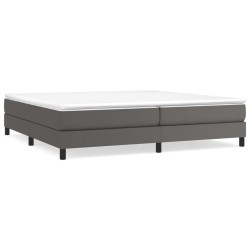 vidaXL Estructura de cama box spring cuero sintético gris 200x200 cm