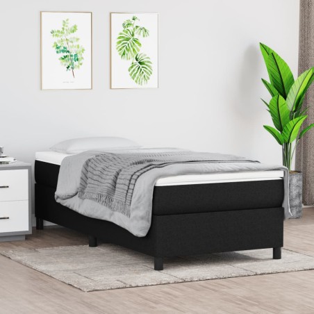 vidaXL Estructura de cama box spring tela negro 90x200 cm