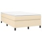 vidaXL Estructura de cama box spring tela color crema 120x200 cm vidaXL Estructura de cama box spring tela color crema 120x200 cm