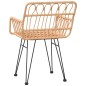 vidaXL Sillas de jardín con reposabrazos 2 uds ratán PE 56x64x80 cm vidaXL Sillas de jardín con reposabrazos 2 uds ratán PE 56x64x80 cm