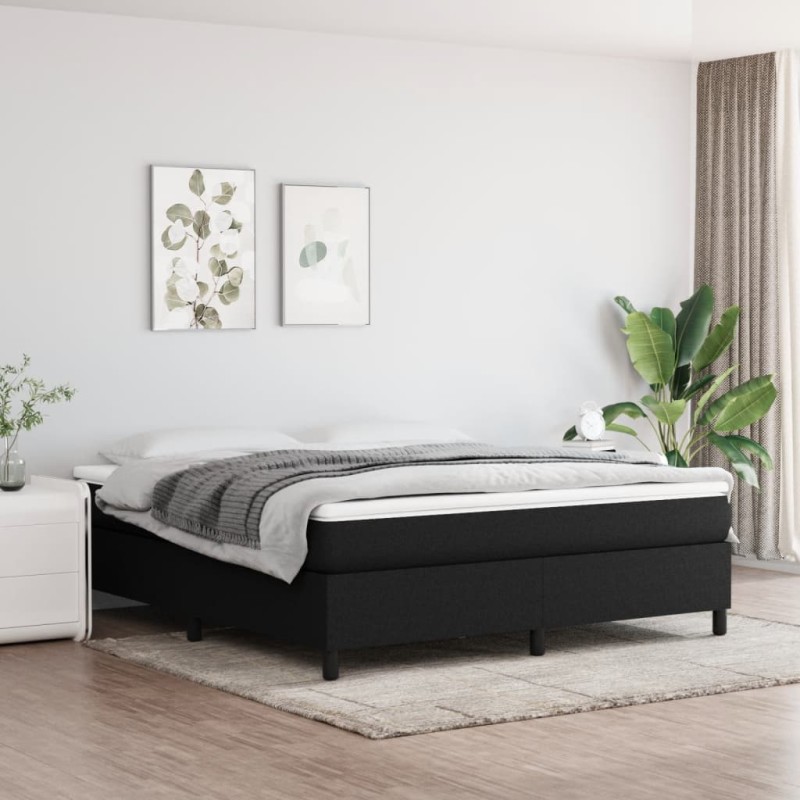 vidaXL Estructura de cama box spring tela negro 160x200 cm vidaXL Estructura de cama box spring tela negro 160x200 cm