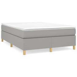 vidaXL Estructura de cama box spring tela gris claro 140x200 cm