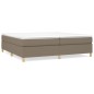 vidaXL Estructura de cama box spring tela gris taupe 200x200 cm