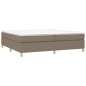 vidaXL Estructura de cama box spring tela gris taupe 200x200 cm