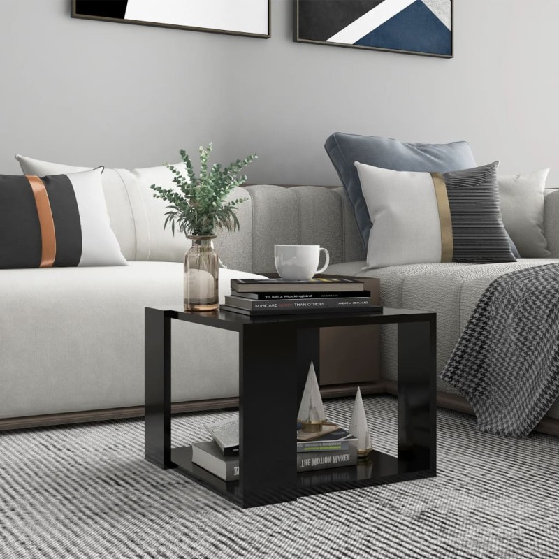 vidaXL Mesa de centro de madera contrachapada negro 40x40x30 cm vidaXL Mesa de centro de madera contrachapada negro 40x40x30 cm