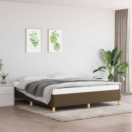 vidaXL Estructura de cama box spring tela marrón 180x200 cm