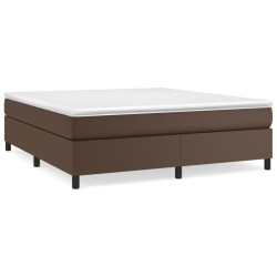 vidaXL Estructura de cama box spring cuero sintético marrón 180x200 cm