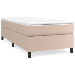 vidaXL Estructura cama box spring cuero sintético capuchino 90x190 cm