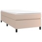 vidaXL Estructura cama box spring cuero sintético capuchino 90x190 cm