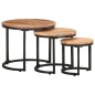 vidaXL Mesitas auxiliares 3 piezas madera maciza de acacia vidaXL Mesitas auxiliares 3 piezas madera maciza de acacia