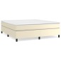 vidaXL Estructura de cama box spring cuero sintético crema 160x200 cm