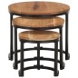 vidaXL Mesitas auxiliares 3 piezas madera maciza de acacia vidaXL Mesitas auxiliares 3 piezas madera maciza de acacia