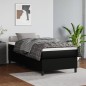 vidaXL Estructura de cama box spring cuero sintético negro 90x190 cm