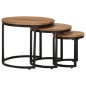 vidaXL Mesitas auxiliares 3 piezas madera maciza de acacia vidaXL Mesitas auxiliares 3 piezas madera maciza de acacia