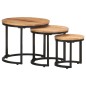 vidaXL Mesitas auxiliares 3 piezas madera maciza de acacia vidaXL Mesitas auxiliares 3 piezas madera maciza de acacia