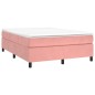 vidaXL Estructura de cama box spring terciopelo rosa 140x190 cm