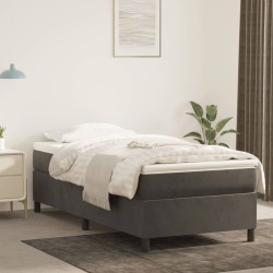 vidaXL Estructura de cama box spring terciopelo gris oscuro 90x190 cm