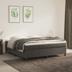 vidaXL Estructura de cama box spring terciopelo gris oscuro 160x200 cm