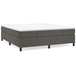 vidaXL Estructura de cama box spring terciopelo gris oscuro 180x200 cm