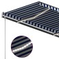 vidaXL Toldo manual retráctil con luz LED azul y blanco 3x2,5 m vidaXL Toldo manual retráctil con luz LED azul y blanco 3x2,5 m