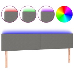 vidaXL Cabecero con LED de tela gris oscuro 180x5x78/88 cm