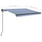 vidaXL Toldo manual retráctil con luz LED azul y blanco 3x2,5 m vidaXL Toldo manual retráctil con luz LED azul y blanco 3x2,5 m