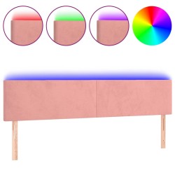 vidaXL Cabecero con LED de terciopelo rosa 200x5x78/88 cm