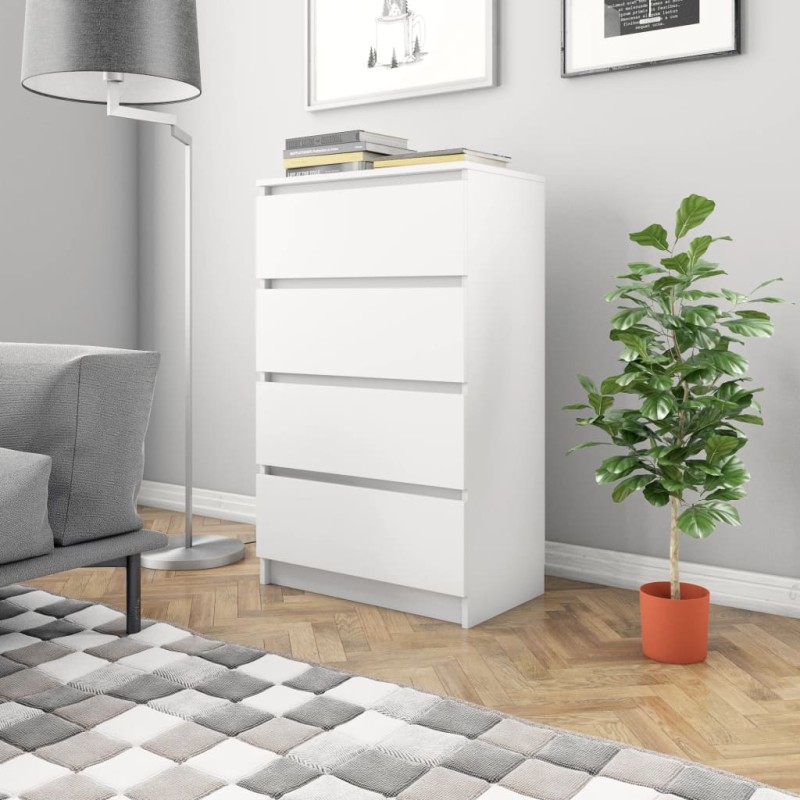 vidaXL Aparador de madera contrachapada blanco 60x35x98,5 cm vidaXL Aparador de madera contrachapada blanco 60x35x98,5 cm