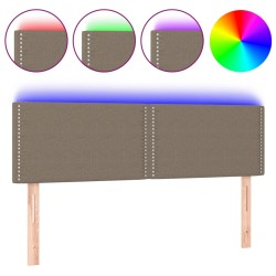 vidaXL Cabecero con LED de tela gris taupe 144x5x78/88 cm