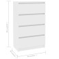 vidaXL Aparador de madera contrachapada blanco 60x35x98,5 cm vidaXL Aparador de madera contrachapada blanco 60x35x98,5 cm