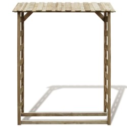 vidaXL Caseta para leña madera de pino impregnada 150x44x176 cm