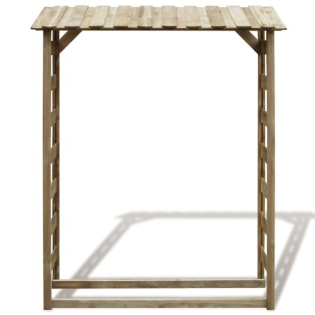vidaXL Caseta para leña madera de pino impregnada 150x44x176 cm