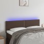 vidaXL Cabecero con LED cuero sintético marrón 144x5x78/88 cm vidaXL Cabecero con LED cuero sintético marrón 144x5x78/88 cm