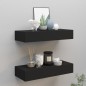 vidaXL Estantes de pared con cajón 2 uds MDF negro 60x23,5x10 cm vidaXL Estantes de pared con cajón 2 uds MDF negro 60x23,5x10 cm